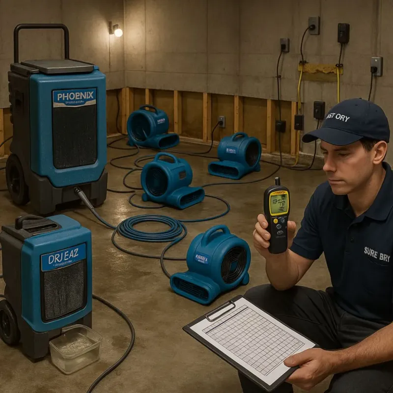Structural Drying and Dehumidification process in Bottineau, ND